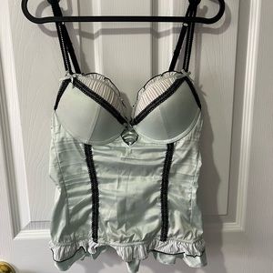 Mint blue sexy lingerie Y2k corset